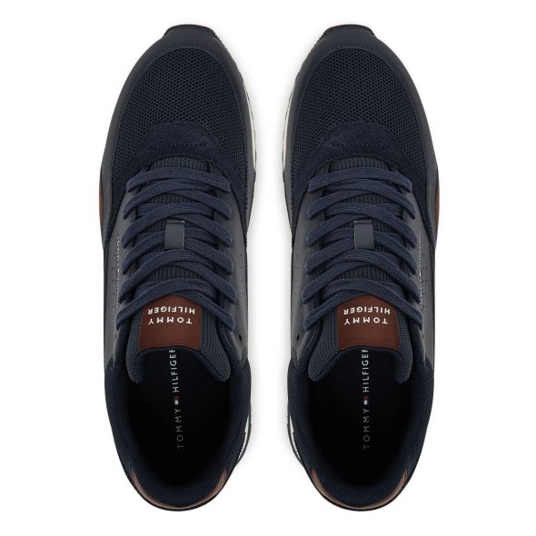 Tommy Hilfiger Ανδρικό Δερμάτινο Sneaker FM0FM05522 DW5 Μπλε