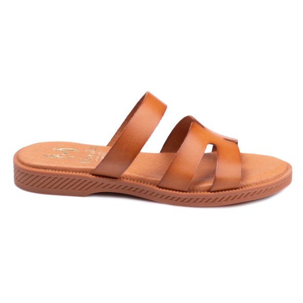 Marila Δερμάτινη Flat Παντόφλα 748-28028-27 Ταμπα