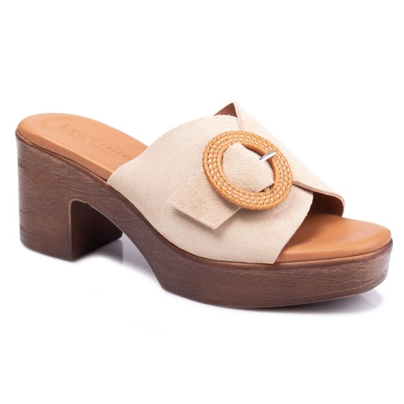 Eva Frutos Δερμάτινο Mule 5611 Μπεζ
