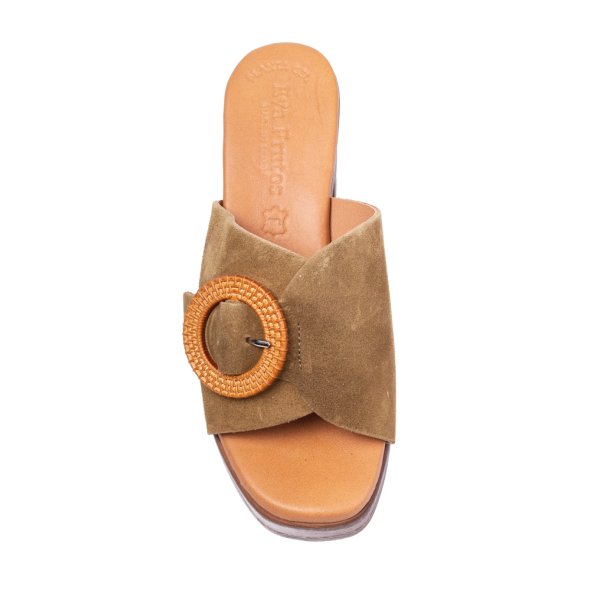 Eva Frutos Δερμάτινο Mule 5611 Λαδί