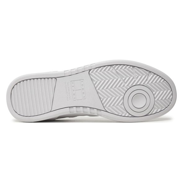Tommy Hilfiger Ανδρικό Δερμάτινο Sneaker EM0EM01443 YBR Λευκό