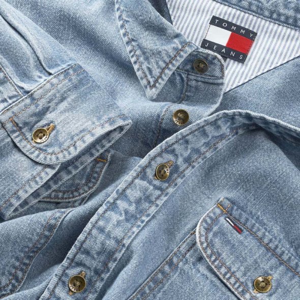 Tommy Hilfiger Ανδρικό Τζιν Πουκάμισο DM0DM21727 1A5 Μπλε