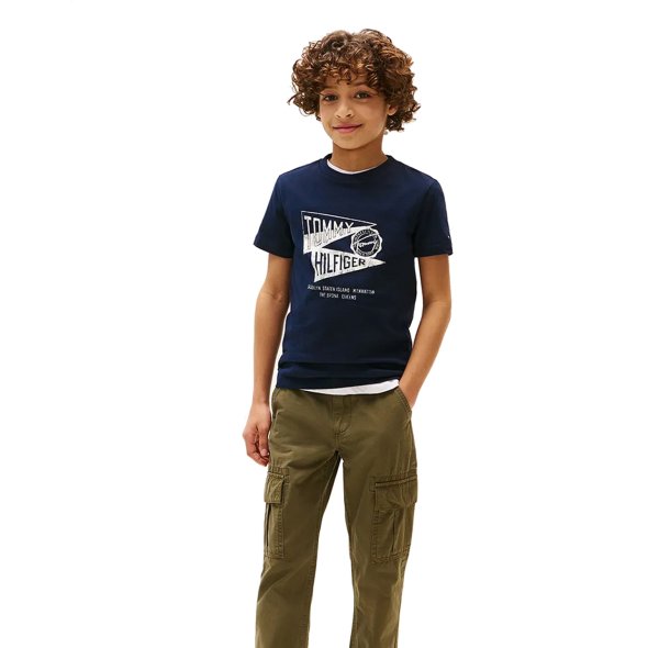 Tommy Hilfiger Παιδικό T-Shirt Για Αγόρια KB0KB09719 C1G Μπλε