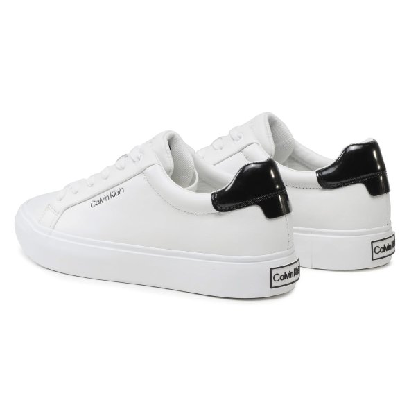Calvin Klein Γυναικείο Δερμάτινο Sneaker HW0HW01681 0K4 Λευκό