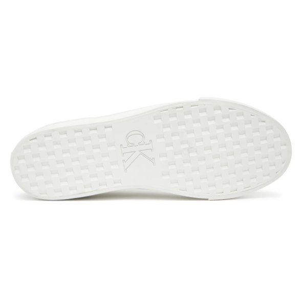 Calvin Klein Γυναικείο Δερμάτινο Sneaker YW0YW01877 02R Λευκό