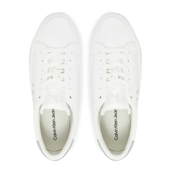 Calvin Klein Γυναικείο Δερμάτινο Sneaker YW0YW01877 02R Λευκό