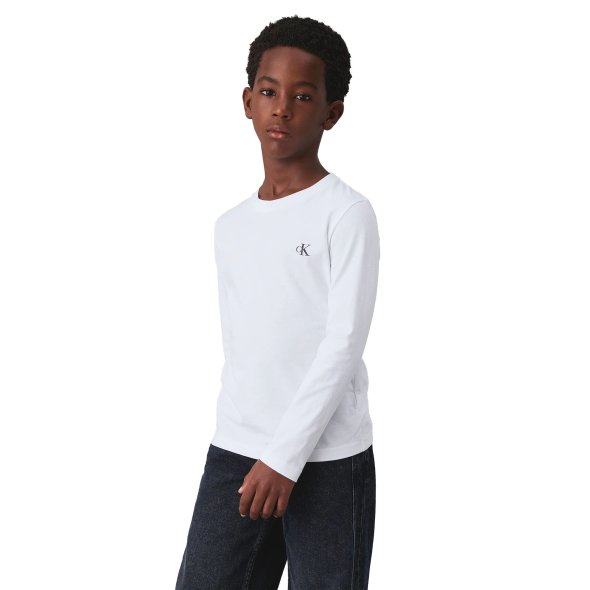 Calvin Klein Σετ 2 Τεμάχια Παιδικές Μπλούζες Για Αγόρια IB0IB02255 BEH Μαύρο/Λευκό