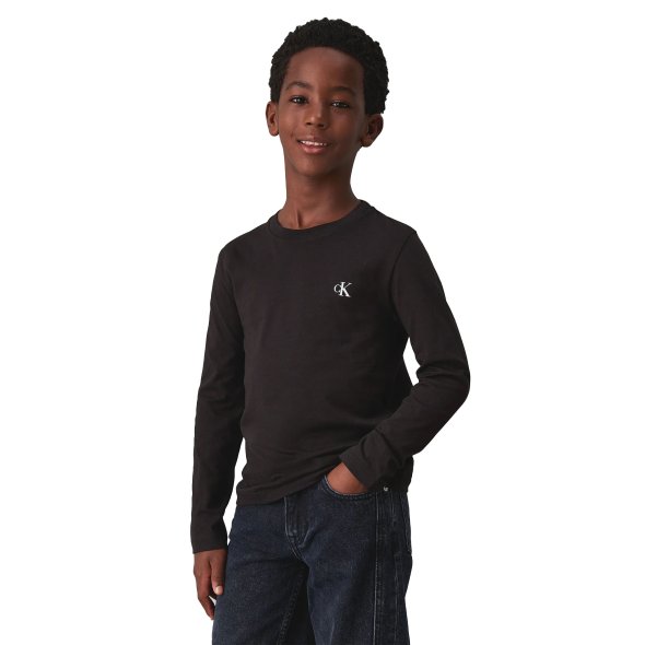 Calvin Klein Σετ 2 Τεμάχια Παιδικές Μπλούζες Για Αγόρια IB0IB02255 BEH Μαύρο/Λευκό