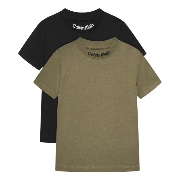 Calvin Klein Σετ 2 Τεμάχια Παιδικά T-Shirt Για Αγόρια IB0IB02529 LDY Μαύρο/Χακί