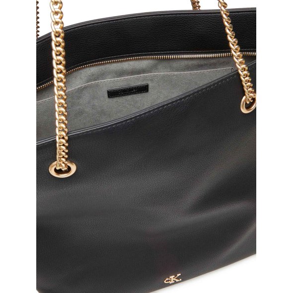 Calvin Klein Γυναικεία Τσάντα Minimal Monogram Chain Tote LV04F3204G UB1 Μαύρο