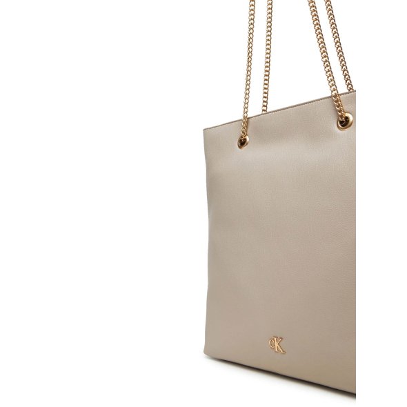 Calvin Klein Γυναικεία Τσάντα Minimal Monogram Chain Tote LV04F3204G RMU Μπεζ