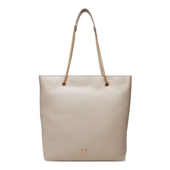 Calvin Klein Γυναικεία Τσάντα Minimal Monogram Chain Tote LV04F3204G RMU Μπεζ