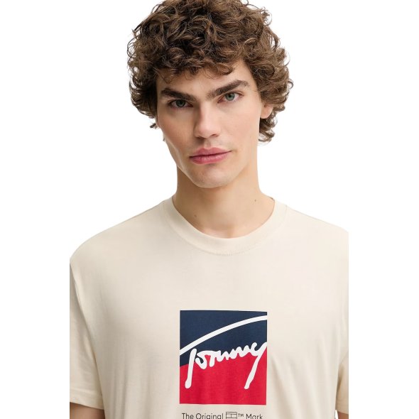Tommy Hilfiger Ανδρικό T-Shirt DM0DM21940 ACH Μπεζ