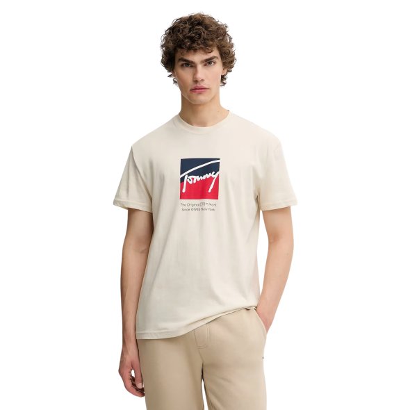 Tommy Hilfiger Ανδρικό T-Shirt DM0DM21940 ACH Μπεζ