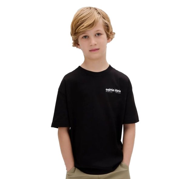 Calvin Klein Παιδικό T-Shirt Για Αγόρια IB0IB02543 BEH Μαύρο