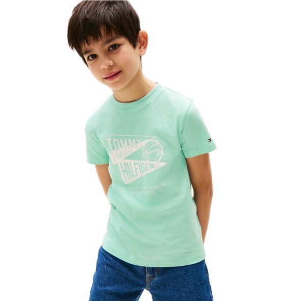 Tommy Hilfiger Παιδικό T-Shirt Για Αγόρια KB0KB09719 L6Z Βεραμάν