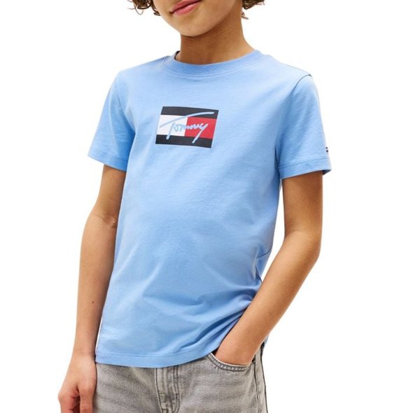 Tommy Hilfiger Παιδικό T-Shirt Για Αγόρια KB0KB09725 C14 Γαλάζιο