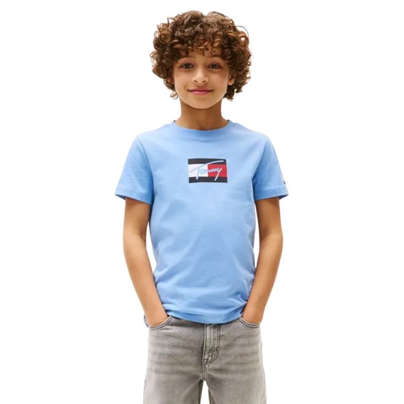 Tommy Hilfiger Παιδικό T-Shirt Για Αγόρια KB0KB09725 C14 Γαλάζιο
