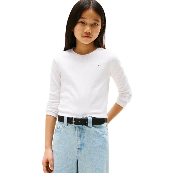Tommy Hilfiger Παιδική Μπλούζα Για Κορίτσια KG0KG08631 YBR Λευκό