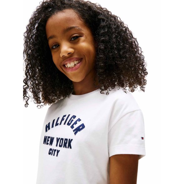 Tommy Hilfiger Παιδικό T-Shirt Για Κορίτσια KG0KG08635 YBR Λευκό