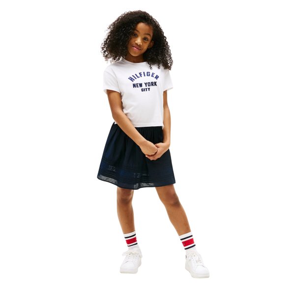 Tommy Hilfiger Παιδικό T-Shirt Για Κορίτσια KG0KG08635 YBR Λευκό