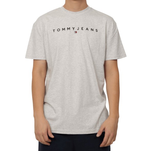 Tommy Hilfiger Ανδρικό T-Shirt Linear Logo DM0DM20744 PJ4 Γκρι