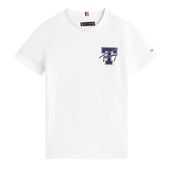 Tommy Hilfiger Παιδικό T-Shirt Για Αγόρια KB0KB09868 YBR Λευκό