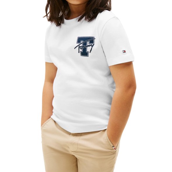 Tommy Hilfiger Παιδικό T-Shirt Για Αγόρια KB0KB09868 YBR Λευκό