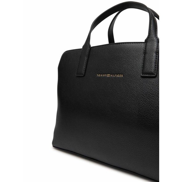 Tommy Hilfiger Γυναικεία Τσάντα Logotape Satchel AW0AW17634 BDS Μαύρο