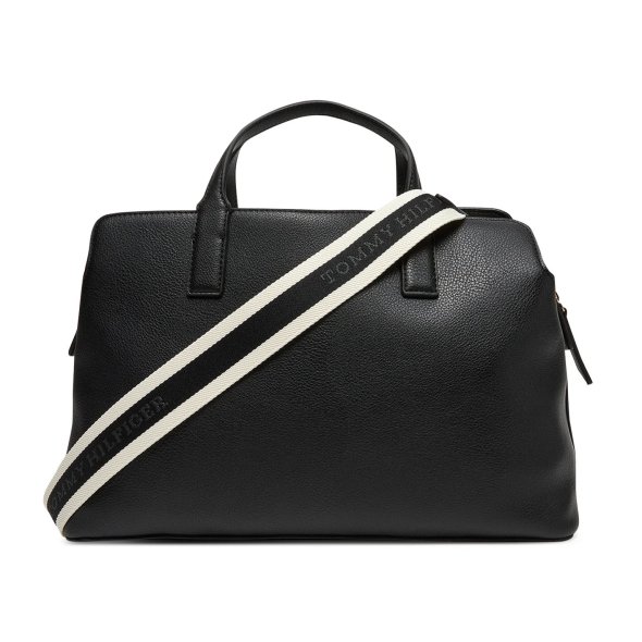 Tommy Hilfiger Γυναικεία Τσάντα Logotape Satchel AW0AW17634 BDS Μαύρο