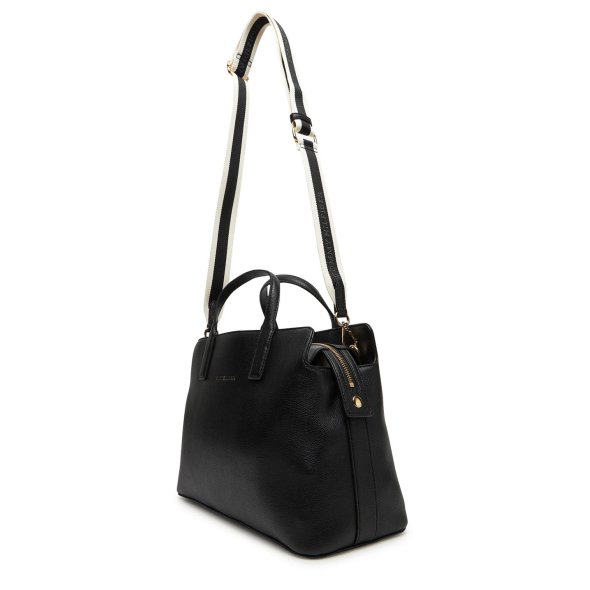 Tommy Hilfiger Γυναικεία Τσάντα Logotape Satchel AW0AW17634 BDS Μαύρο