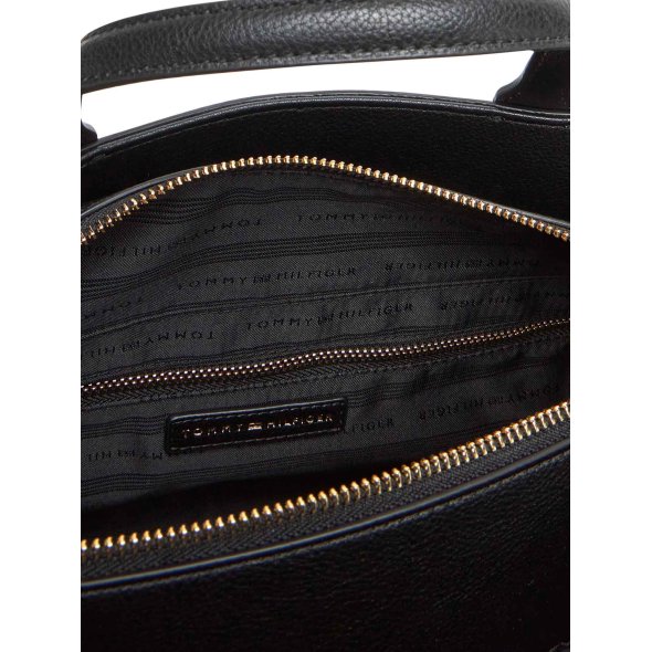 Tommy Hilfiger Γυναικεία Τσάντα Logotape Satchel AW0AW17634 BDS Μαύρο
