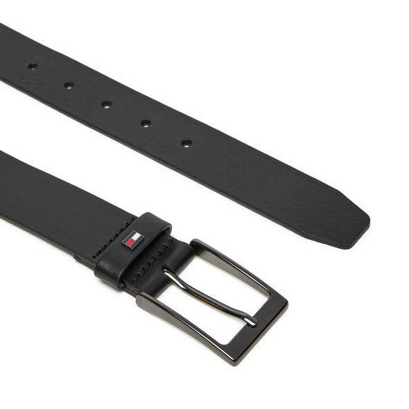 Tommy Hilfiger Ανδρική Δερμάτινη Ζώνη Layton 3.5mm AM0AM13016 BDS Μαύρο