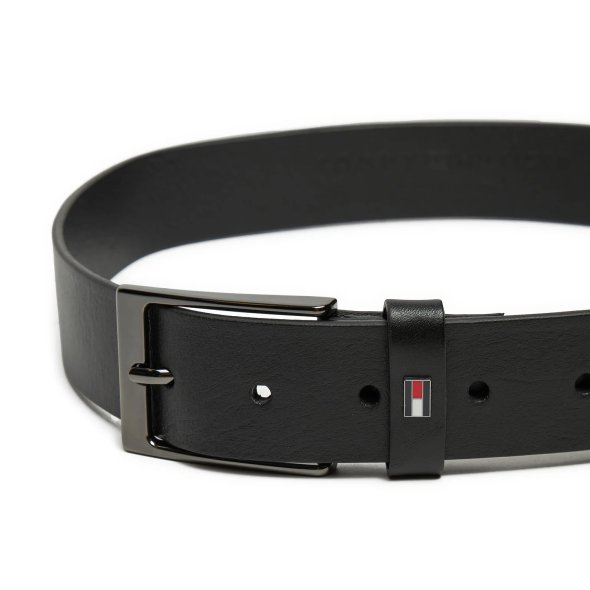 Tommy Hilfiger Ανδρική Δερμάτινη Ζώνη Layton 3.5mm AM0AM13016 BDS Μαύρο