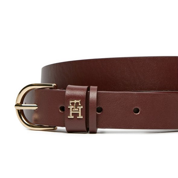 Tommy Hilfiger Γυναικεία Δερμάτινη Ζώνη Essential Effortless 2.5 AW0AW16836 GSZ Καφέ