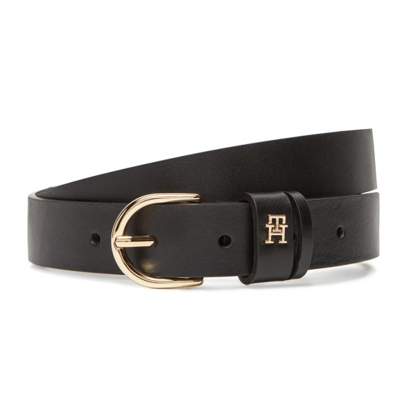 Tommy Hilfiger Γυναικεία Δερμάτινη Ζώνη Essential Effortless 2.5 AW0AW16836 BDS Μαύρο