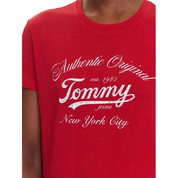 Tommy Hilfiger Γυναικείο T-Shirt DW0DW21404 XLE Κόκκινο