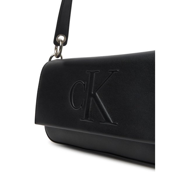 Calvin Klein Γυναικεία Τσάντα Sculpted Flap Shoulder Pouch LV04K3148G UB1 Μαύρο
