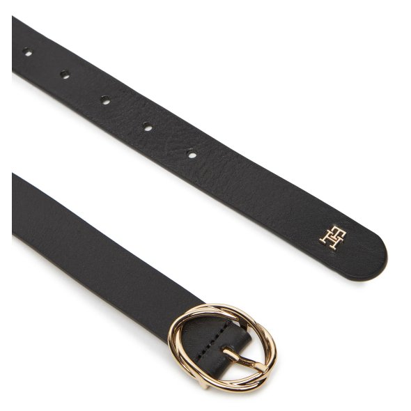 Tommy Hilfiger Γυναικεία Δερμάτινη Ζώνη Th Chic 2.5mm AW0AW17932 BDS Μαύρο