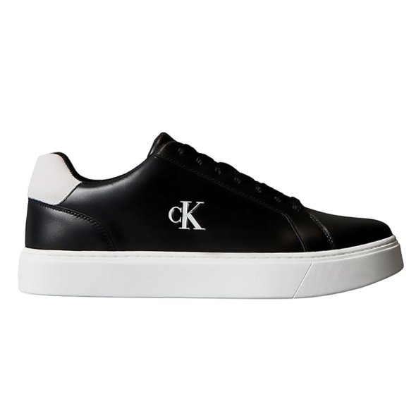 Calvin Klein Ανδρικό Δερμάτινο Sneaker YM0YM01435 0GM Μαύρο