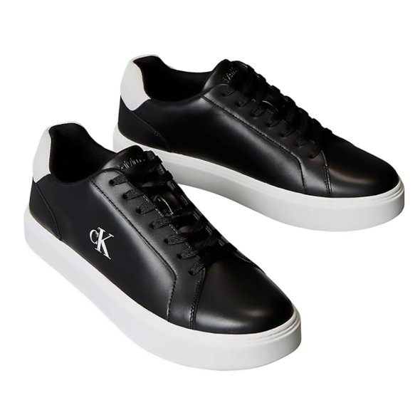 Calvin Klein Ανδρικό Δερμάτινο Sneaker YM0YM01435 0GM Μαύρο