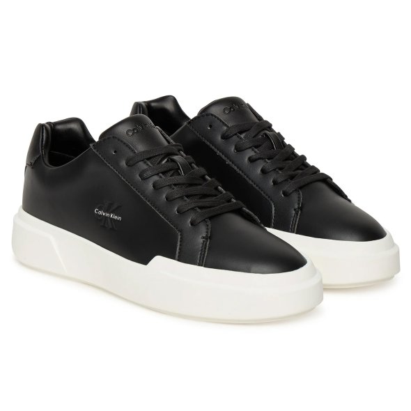Calvin Klein Γυναικείο Δερμάτινο Sneaker YW0YW01947 0GM Μαύρο