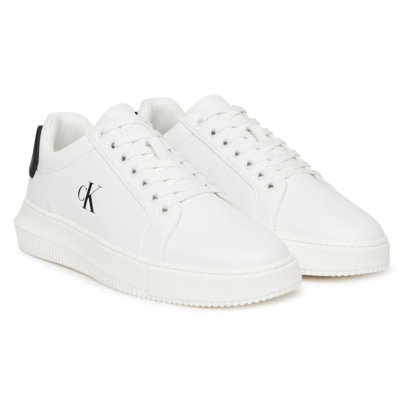 Calvin Klein Ανδρικό Δερμάτινο Sneaker ΥΜ0ΥΜ01296 01W Λευκό