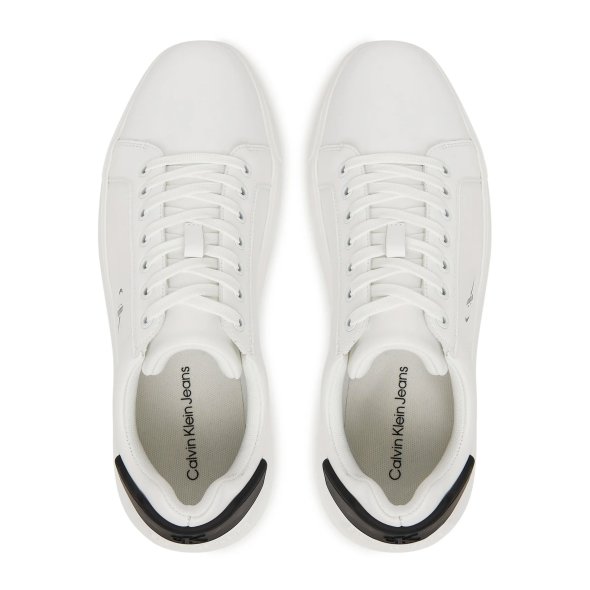 Calvin Klein Ανδρικό Δερμάτινο Sneaker ΥΜ0ΥΜ01296 01W Λευκό