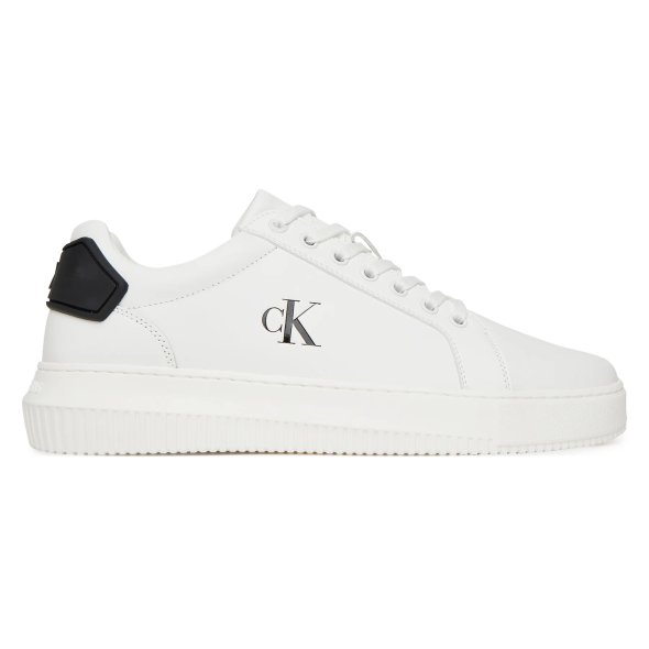 Calvin Klein Ανδρικό Δερμάτινο Sneaker ΥΜ0ΥΜ01296 01W Λευκό