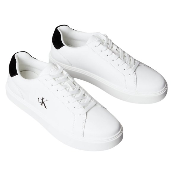 Calvin Klein Ανδρικό Δερμάτινο Sneaker YM0YM01435 01W Λευκό