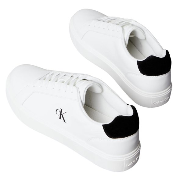 Calvin Klein Ανδρικό Δερμάτινο Sneaker YM0YM01435 01W Λευκό