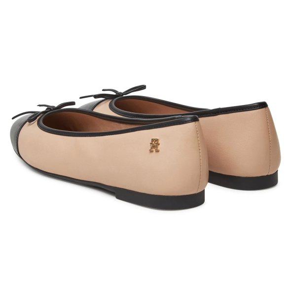 Tommy Hilfiger Γυναικεία Δερμάτινη Μπαλαρίνα FW0FW08759 TRY Nude