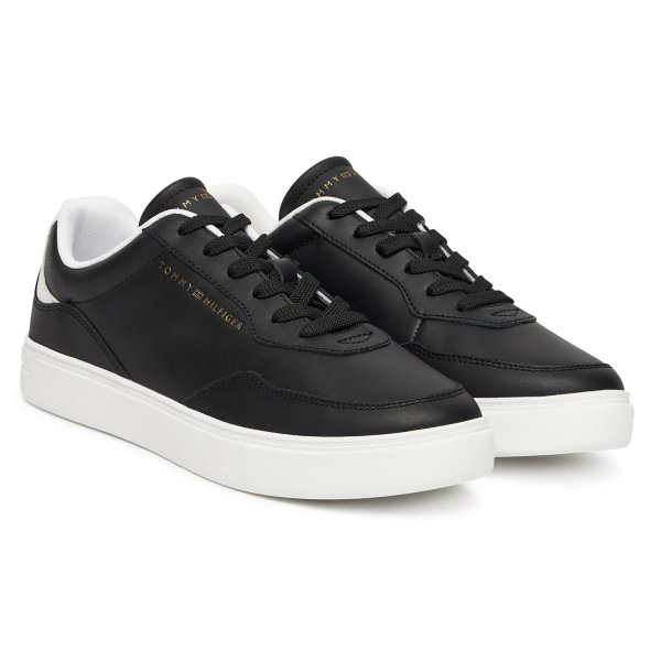 Tommy Hilfiger Γυναικείο Δερμάτινο Sneaker FW0FW08689 BDS Μαύρο
