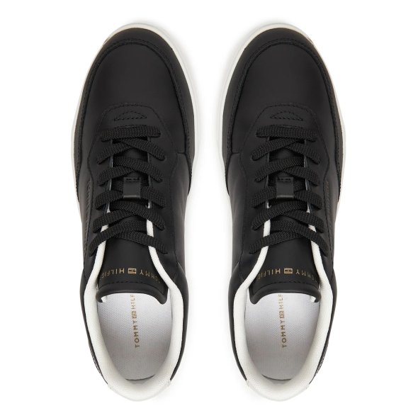Tommy Hilfiger Γυναικείο Δερμάτινο Sneaker FW0FW08689 BDS Μαύρο